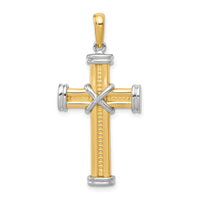 14k Two-tone Fancy Cross Pendant-D1574
