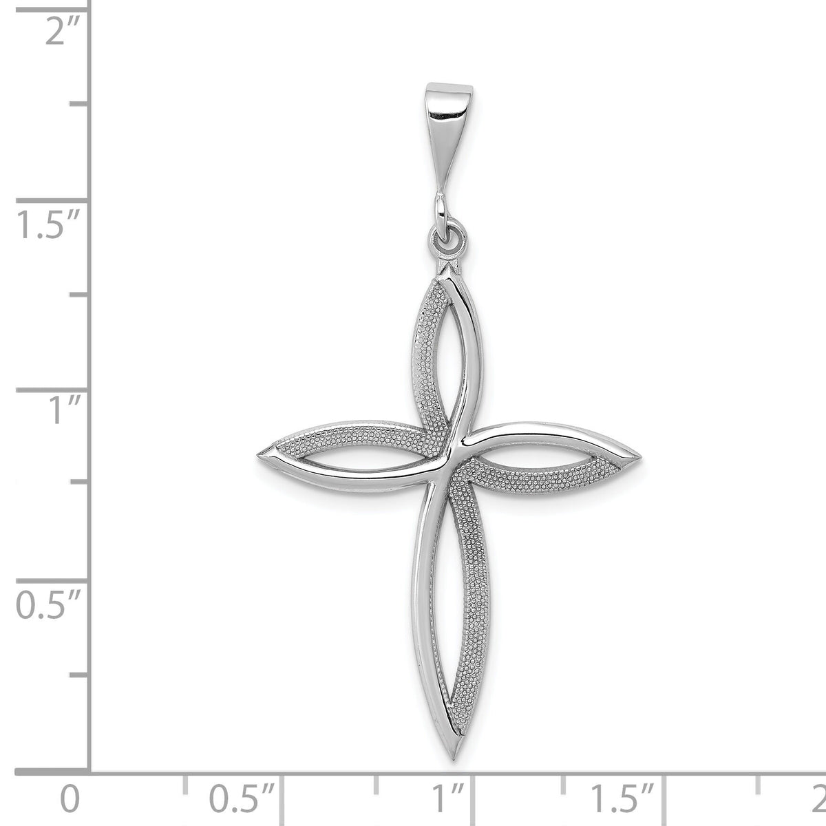 14k White Gold Passion Cross Pendant-D1594