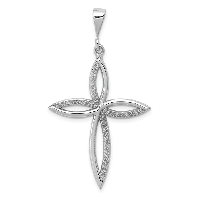 14k White Gold Passion Cross Pendant-D1594
