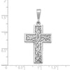 14k White Gold Thorn Cross Pendant-D1596
