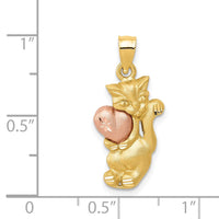 14k Two-Tone Cat Charm-D160