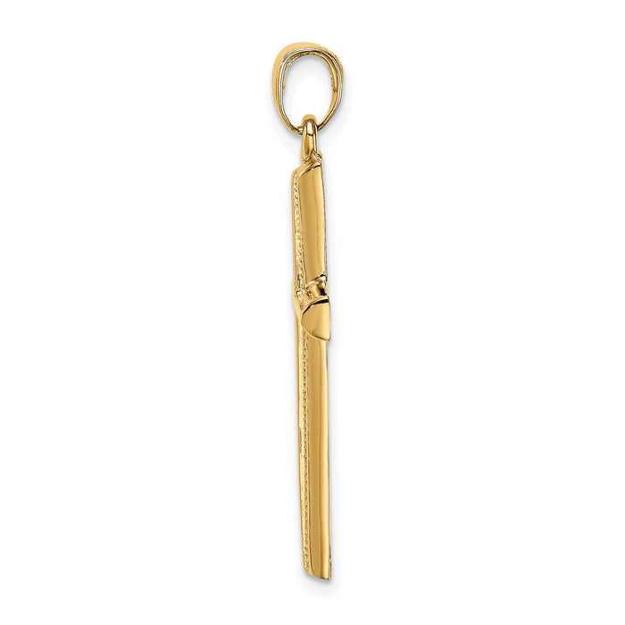 14k Polished Cross Pendant-D1606