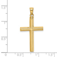 14k Polished Cross Pendant-D1606