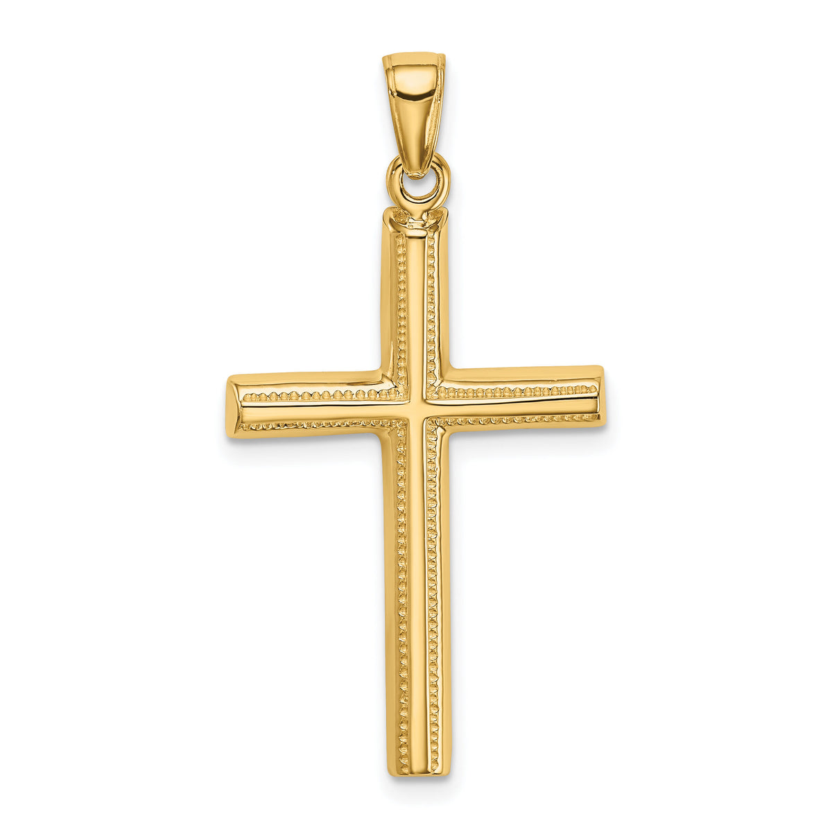 14k Polished Cross Pendant-D1606