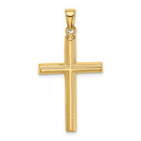 14k Polished Cross Pendant-D1606
