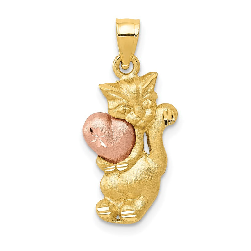 14k Two-Tone Cat Charm-D160