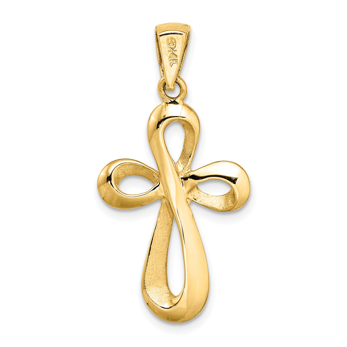 14k Polished Cross Charm-D1619