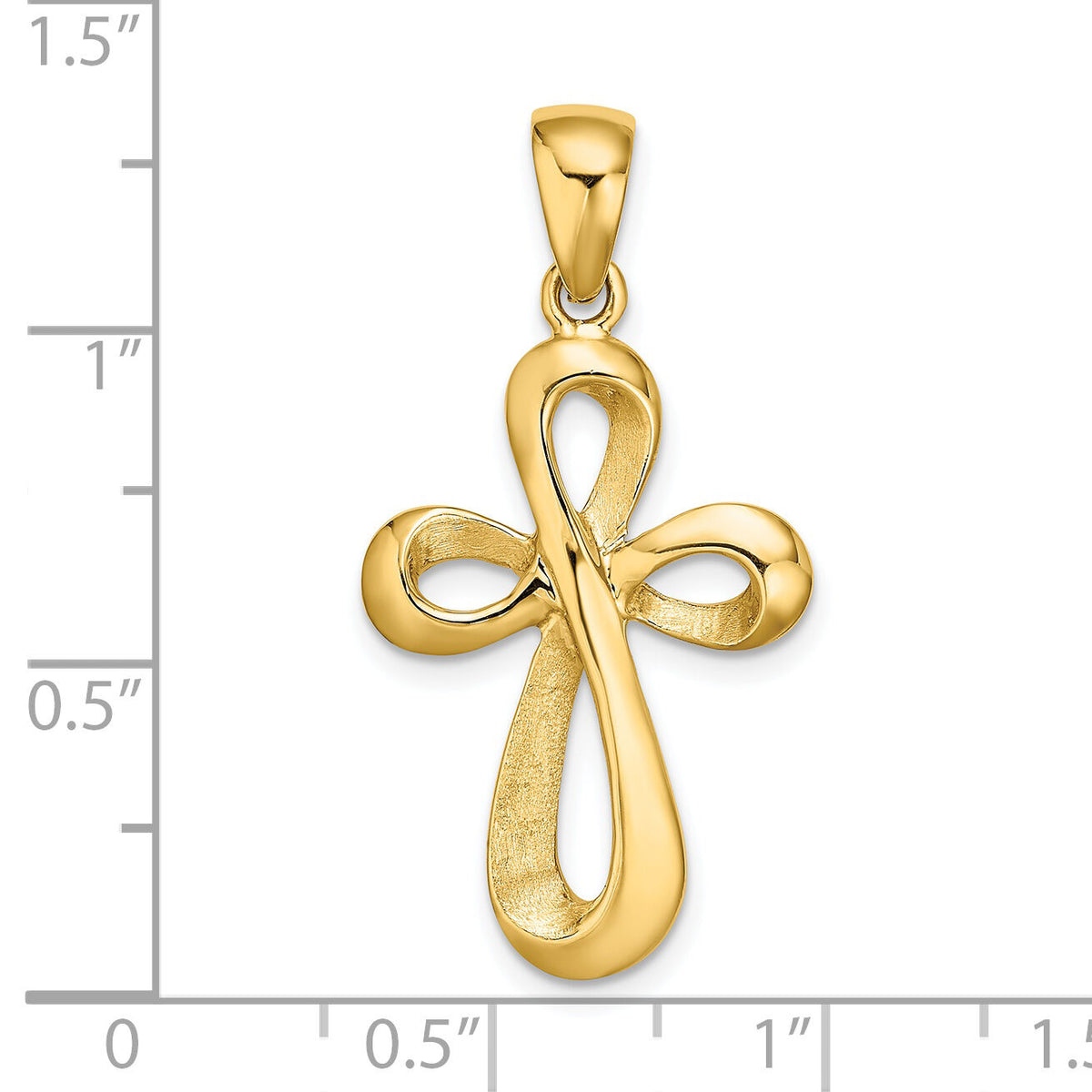 14k Polished Cross Charm-D1619