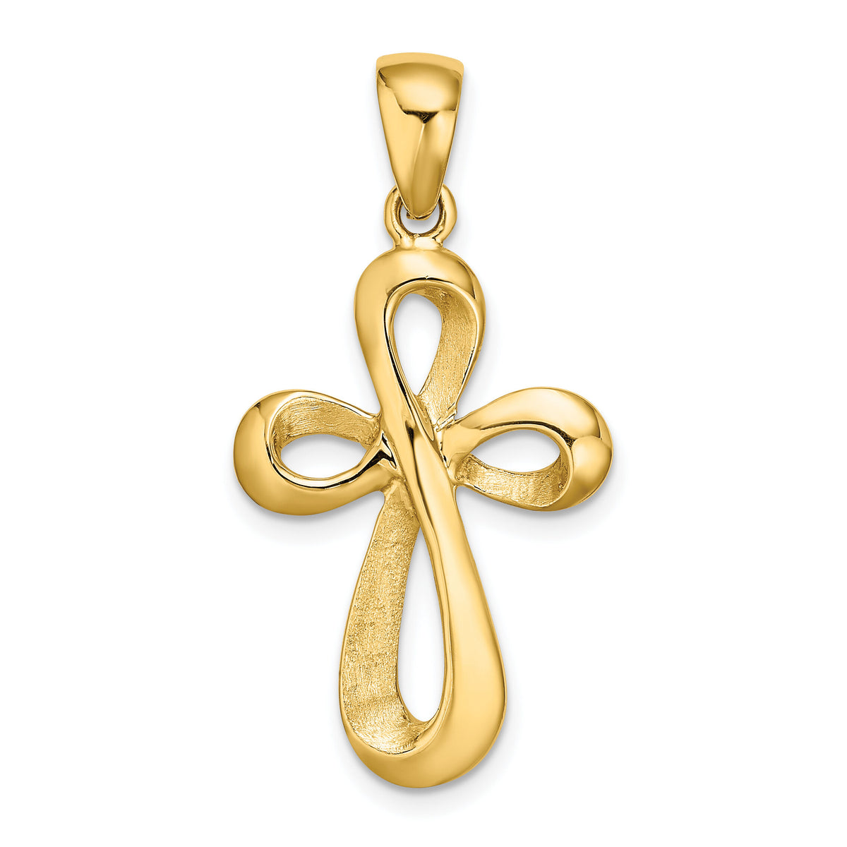 14k Polished Cross Charm-D1619