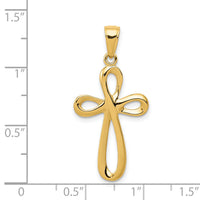 14k Polished Cross Pendant-D1621