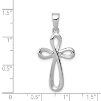 14k White Gold Polished Cross Pendant-D1621W