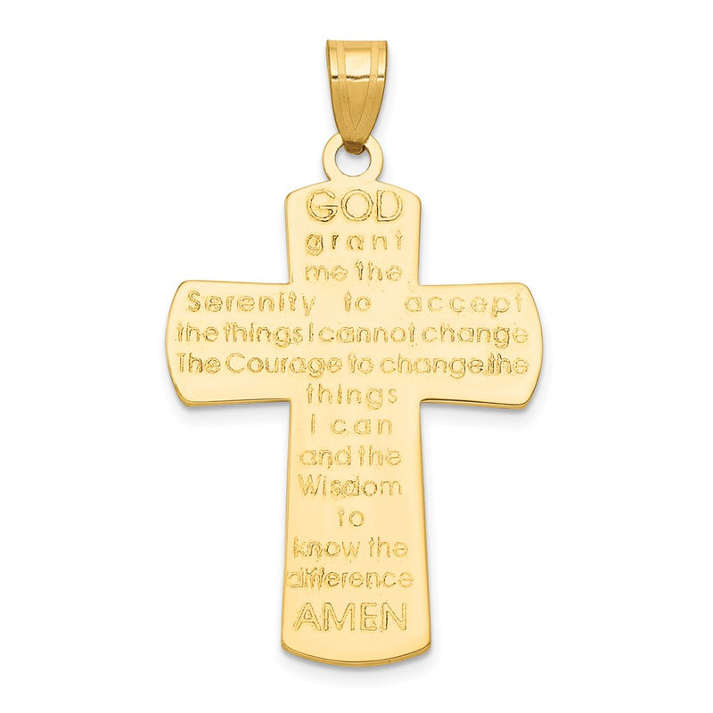 14k Cross Pendant w/Serenity Prayer on Back-D1633