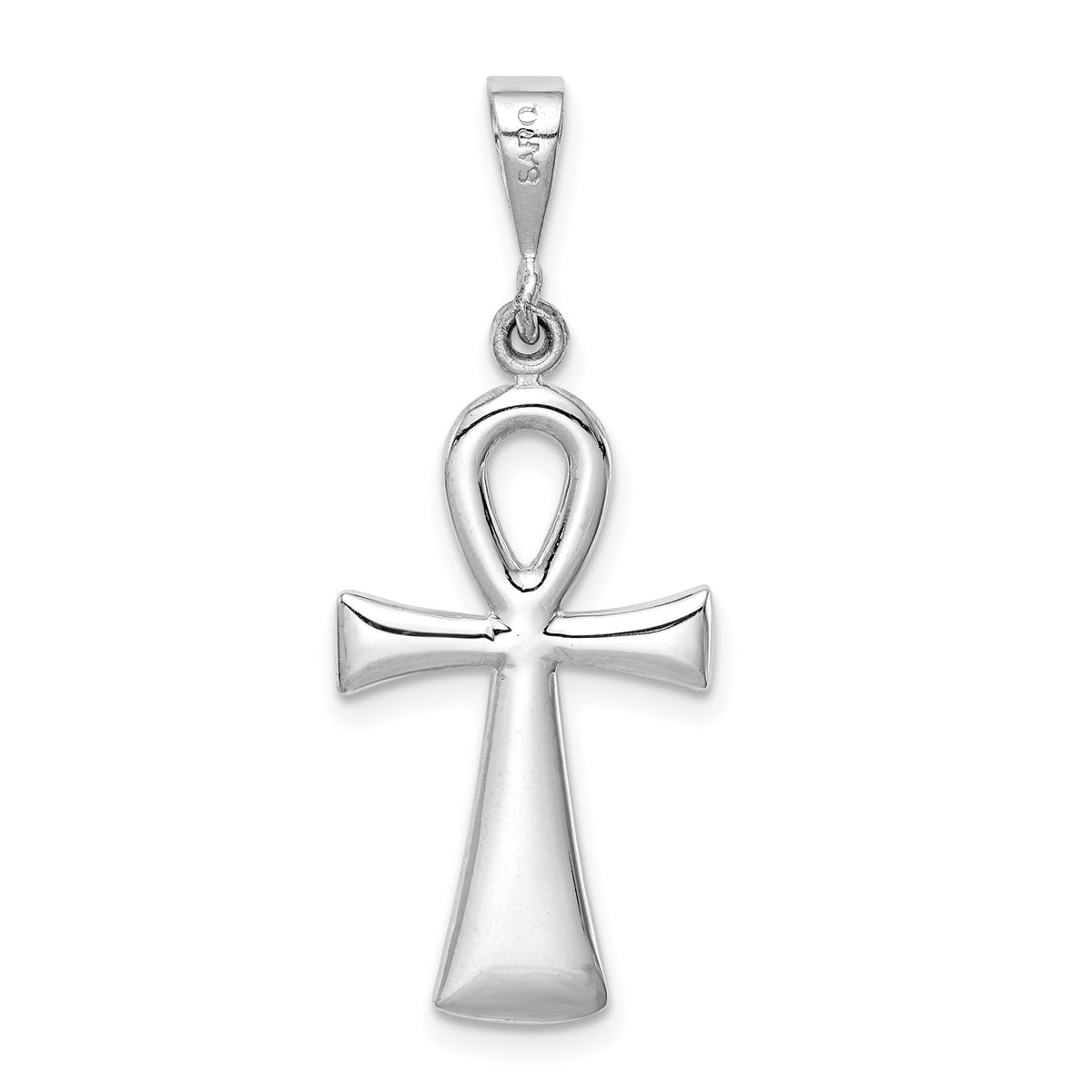 14k White Gold Ankh Cross Pendant-D1635