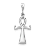 14k White Gold Ankh Cross Pendant-D1635
