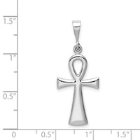 14k White Gold Ankh Cross Pendant-D1635