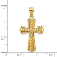 14k Twisted Cross Pendant-D1636