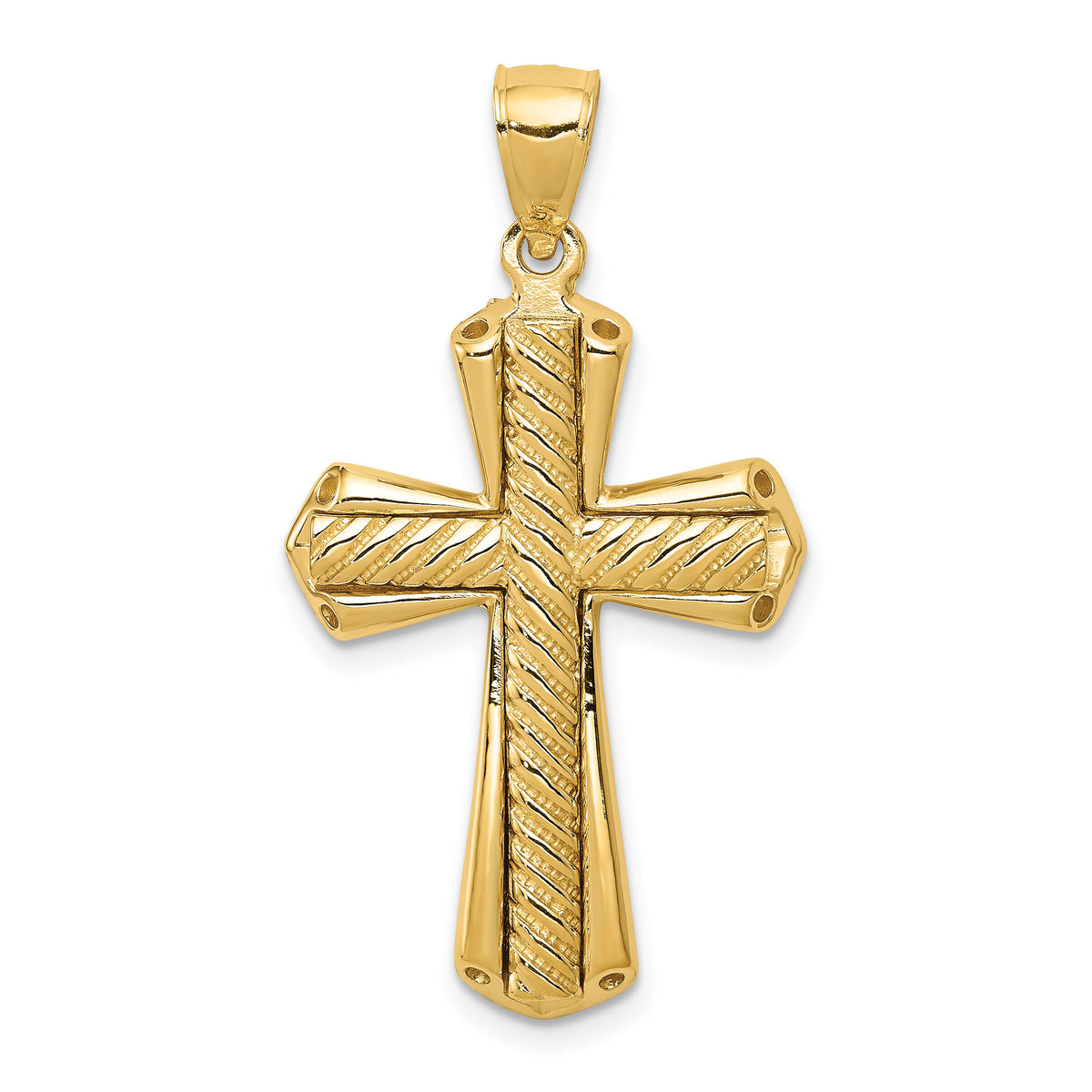 14k Twisted Cross Pendant-D1636