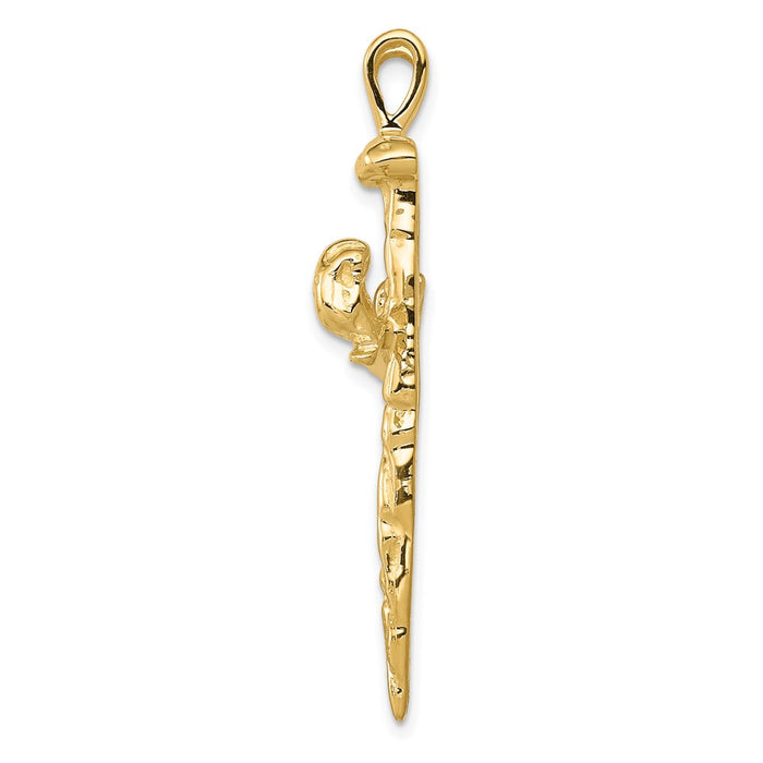 14K Polished Nail Cross Charm-D164