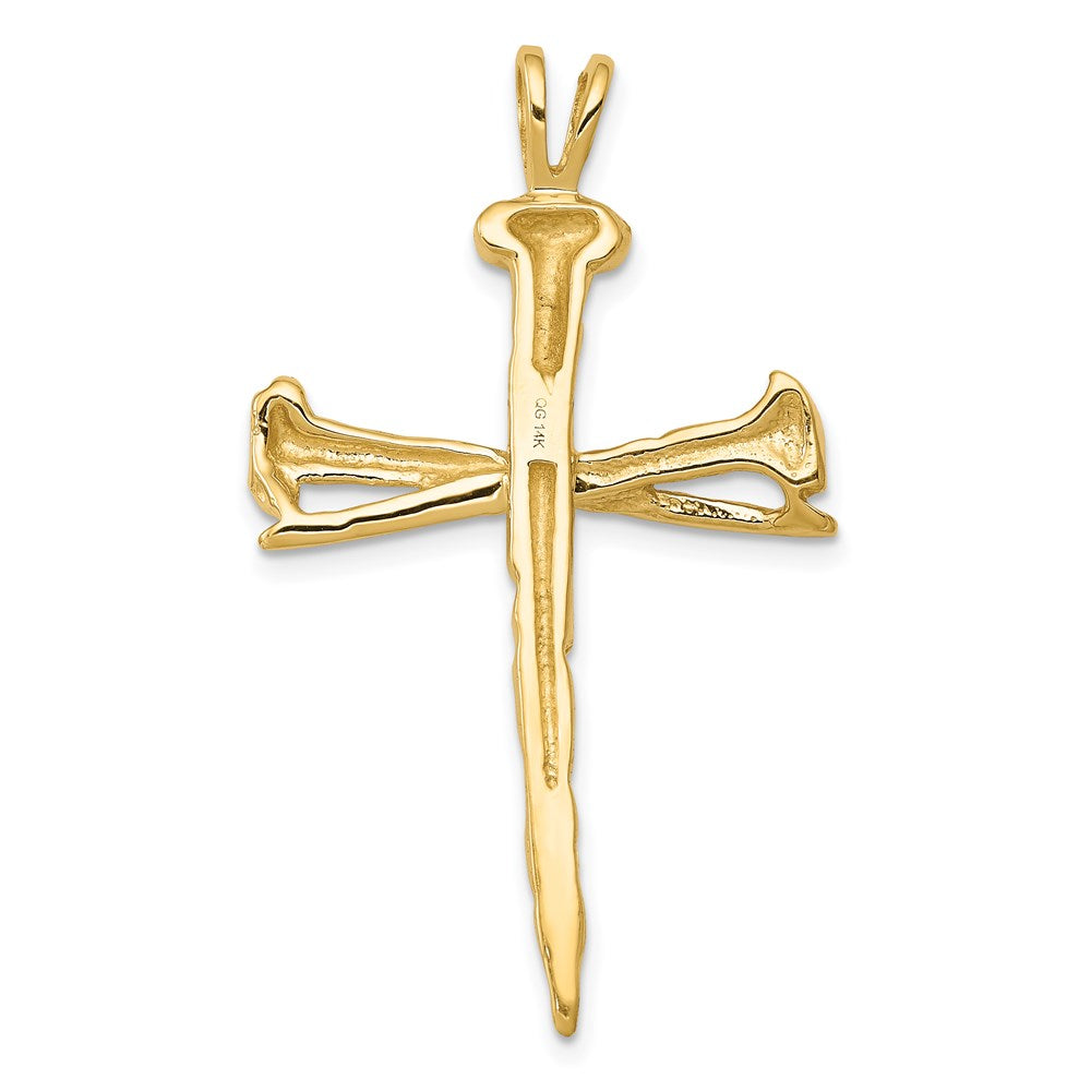 14K Polished Nail Cross Charm-D164