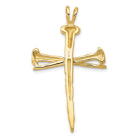 14K Polished Nail Cross Charm-D164