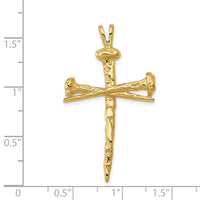 14K Polished Nail Cross Charm-D164