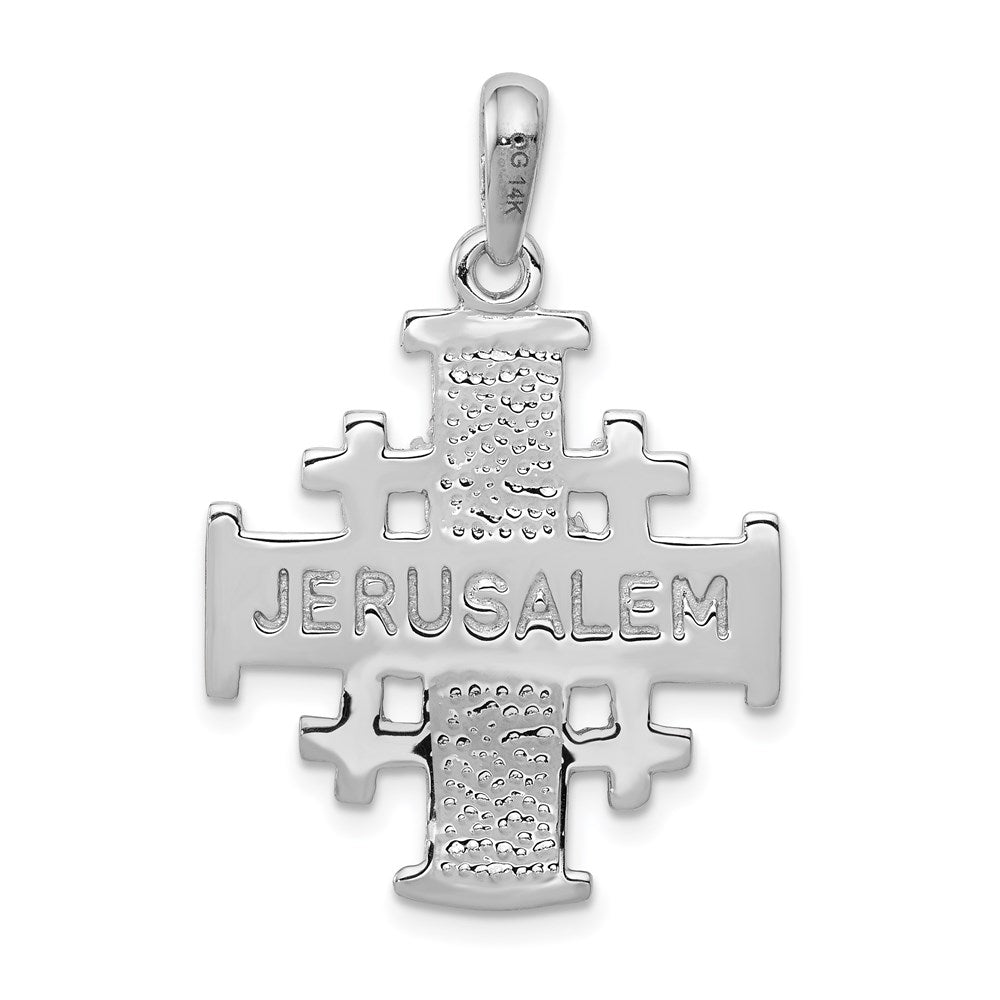 14k White Gold Jerusalem Cross Pendant-D1658