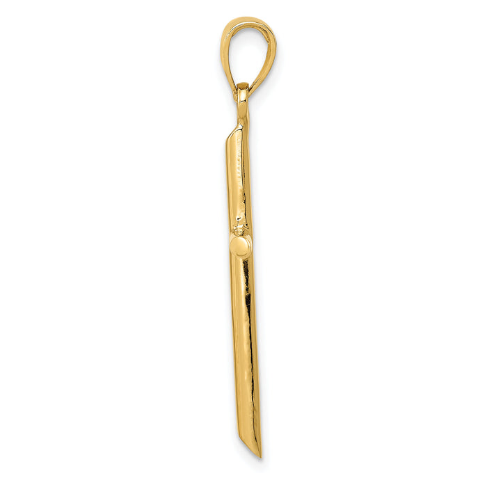 14k Polished Cross Pendant-D1660