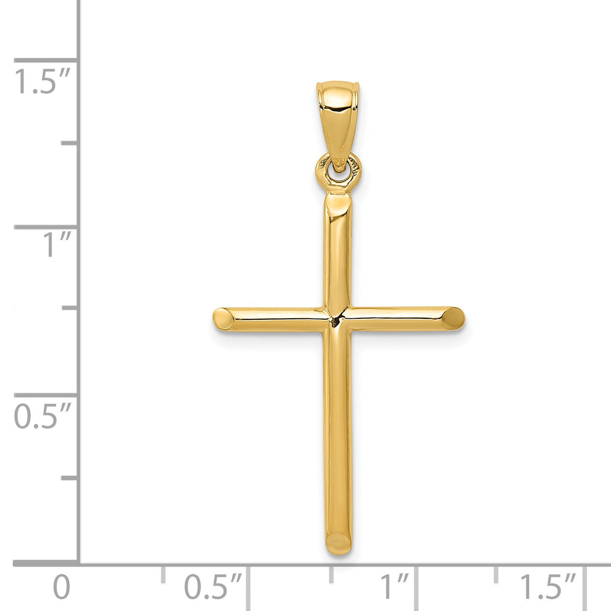 14k Polished Cross Pendant-D1660