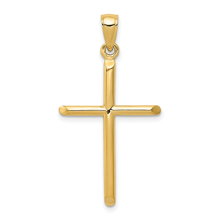 14k Polished Cross Pendant-D1660