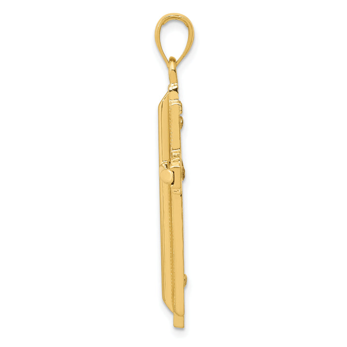 14k Polished Cross Pendant-D1661