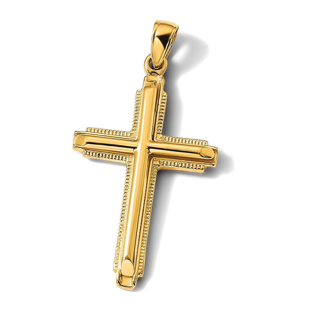 14k Polished Cross Pendant-D1661