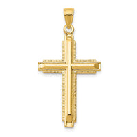 14k Polished Cross Pendant-D1661