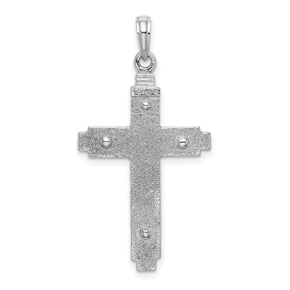 14k White Gold Polished Cross Pendant-D1661W