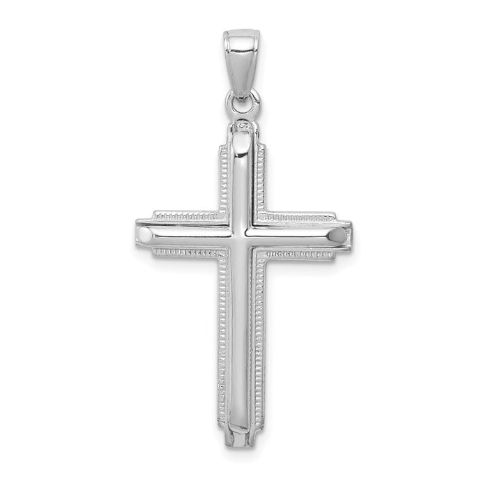 14k White Gold Polished Cross Pendant-D1661W