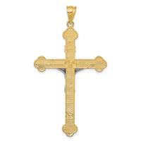 14k Two-tone INRI Crucifix Pendant-D1665