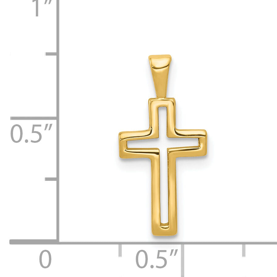 14k Cross Charm-D167