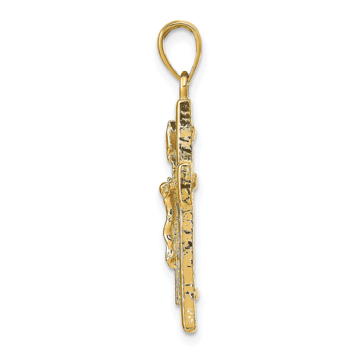 14k Polished Crucifix Pendant-D1674