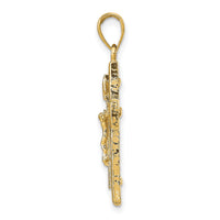 14k Polished Crucifix Pendant-D1674