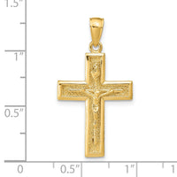 14k Polished Crucifix Pendant-D1674