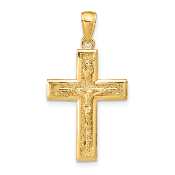 14k Polished Crucifix Pendant-D1674