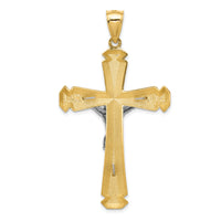14k Polished Two-tone Crucifix Pendant-D1678