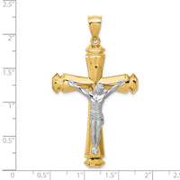 14k Polished Two-tone Crucifix Pendant-D1678