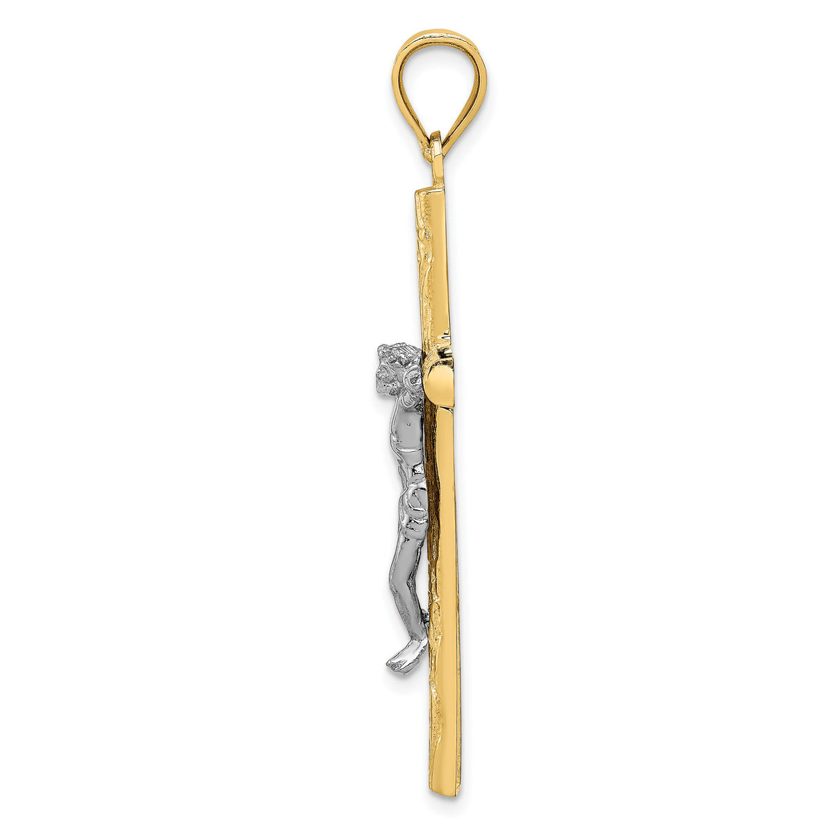 14k Two-tone Crucifix Pendant-D1683