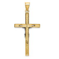 14k Two-tone Crucifix Pendant-D1683
