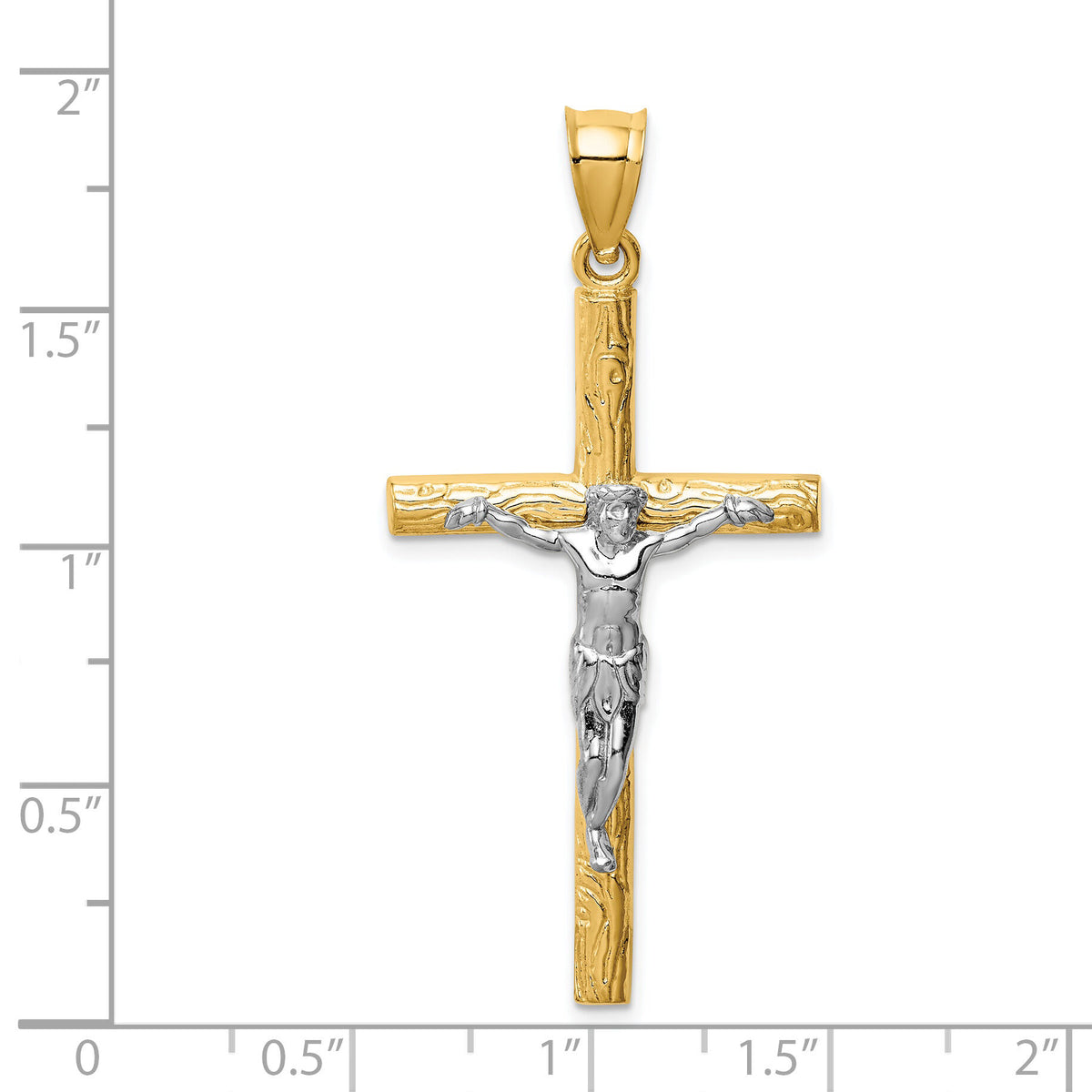 14k Two-tone Crucifix Pendant-D1683