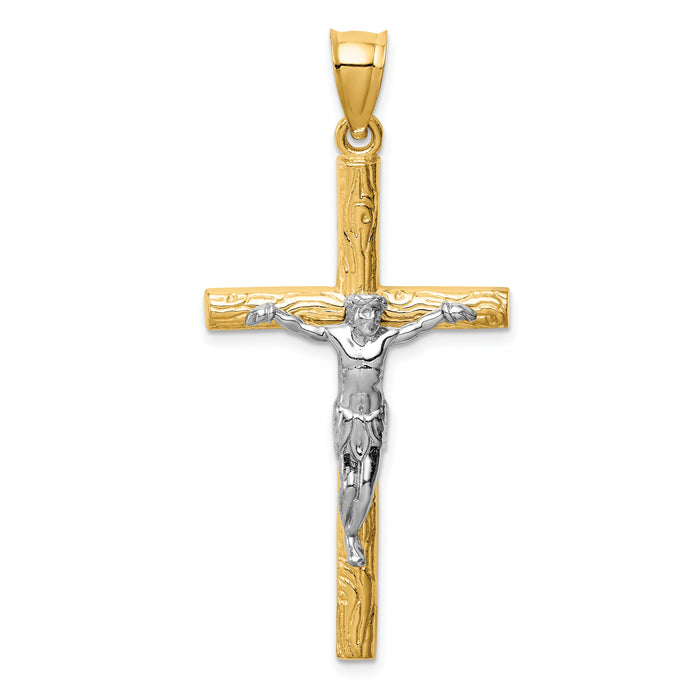 14k Two-tone Crucifix Pendant-D1683