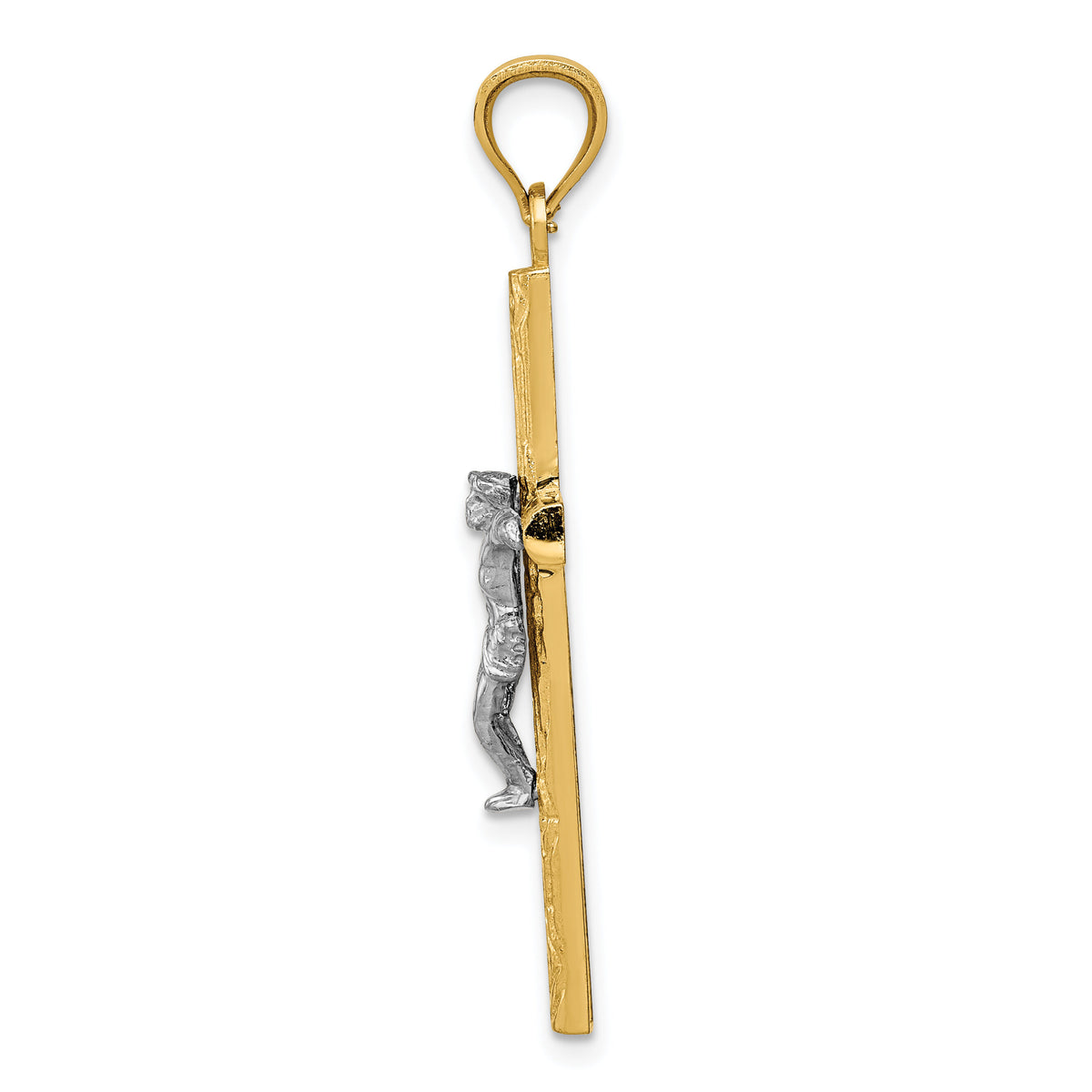 14k Two-tone Crucifix Pendant-D1684