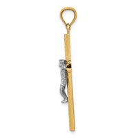 14k Two-tone Crucifix Pendant-D1684