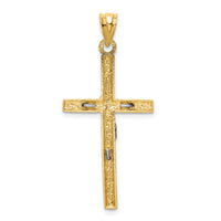 14k Two-tone Crucifix Pendant-D1684