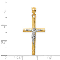 14k Two-tone Crucifix Pendant-D1684